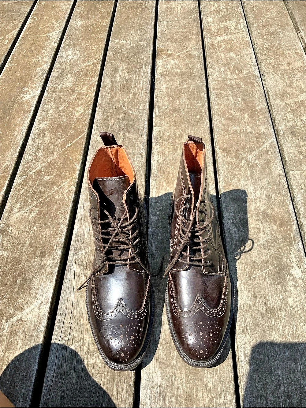 Stafford Wingtip Brogue Ankle Boot Men's Leather Wingtip Boots US 10 M